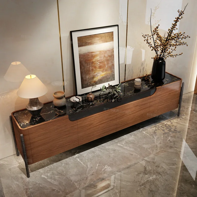 

French retro villa living room marble removable premium floor cabinet FT