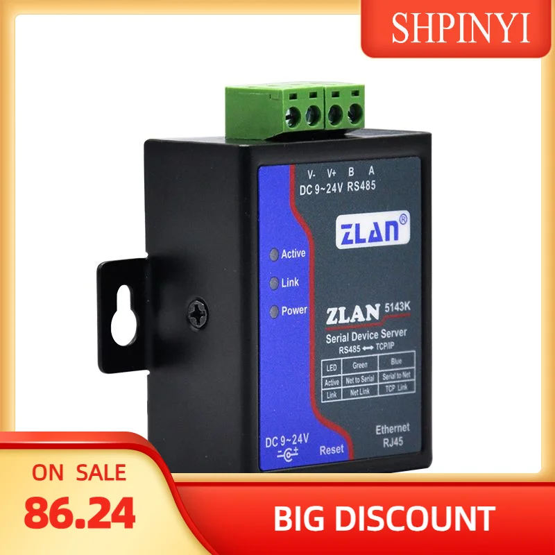Serial Port Server RS485 to Ethernet Port TCP/IP to Serial Port Module Modbus Gateway MQTT Communication JSON ZLAN5143K