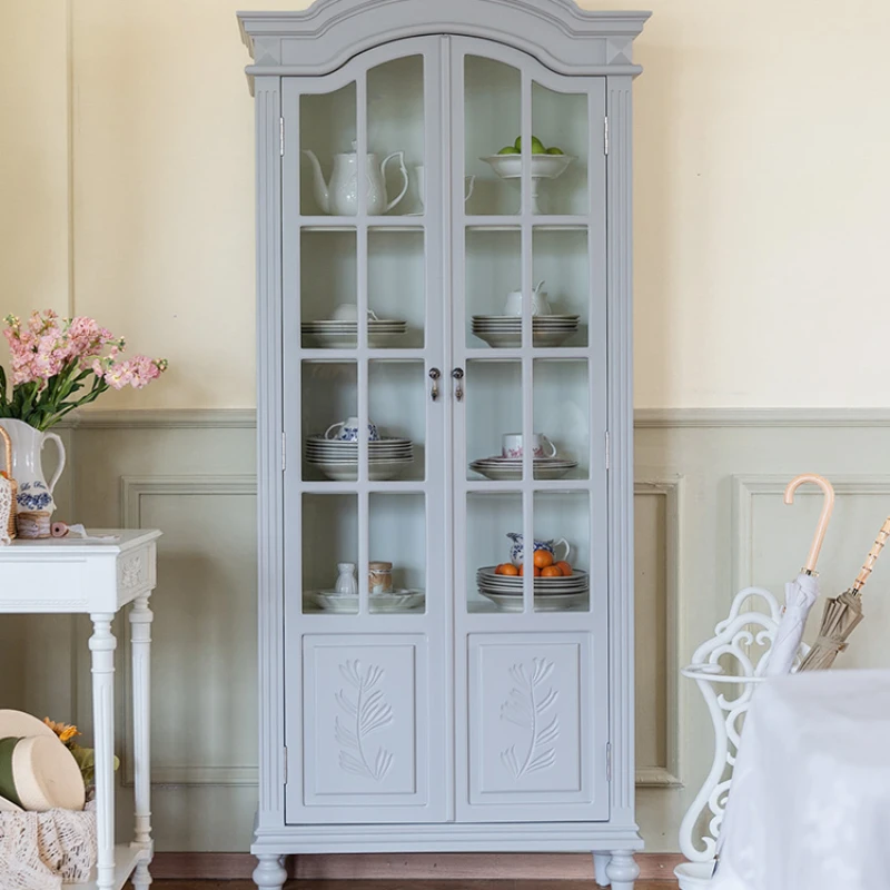 

Retro vintage dining sideboard, living room, bedroom for home storage, arched door with glass storage