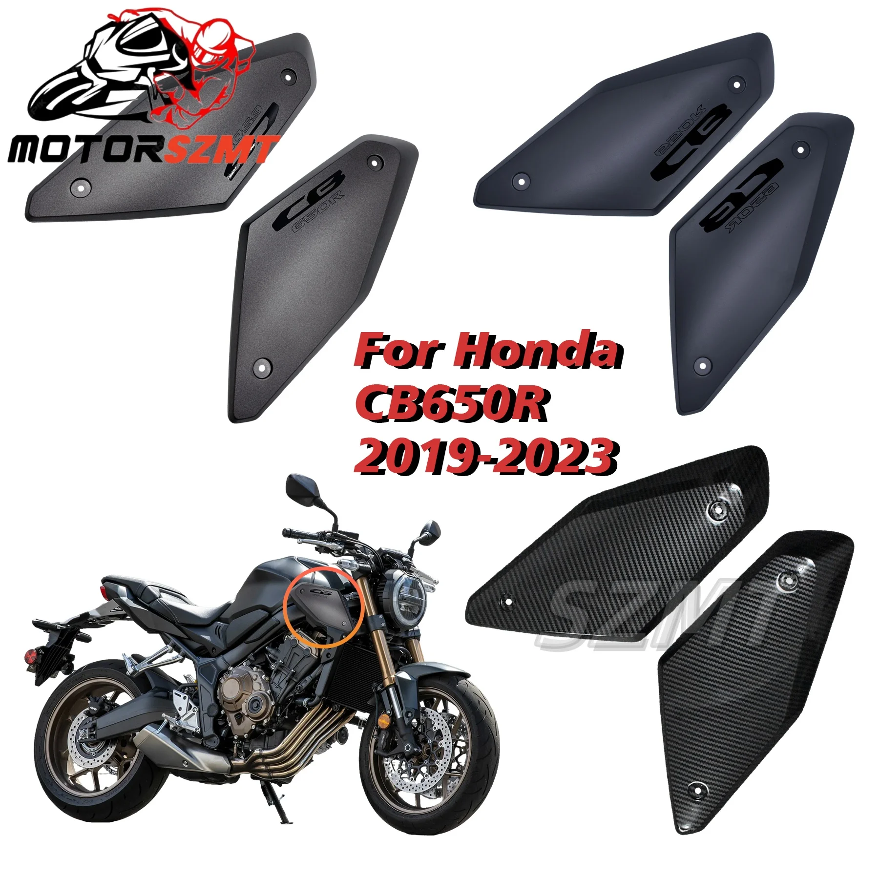 

Motorcycle Air Intake Ram Cover For Honda CB650R 2019-2023,Injection ABS Frame Side Panels & Gas Tank Cap Shell Protector