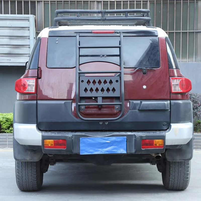 

For Toyota FJ Cruiser 2007-2021 Carbon steel black car tailgate mid-mounted ladder Car external modification accessories