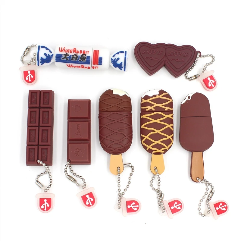 Fast Memory-stick pendrive 128gb Cone ice cream usb flash drive 64gb 32gb 16gb 8gb 4gb cute Silicone cle usb флешка usb-stick