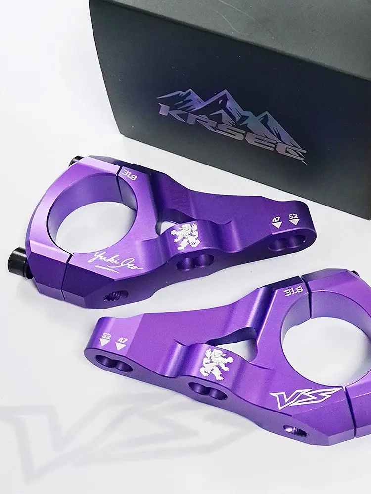 Mostek rowerowy MTB KRSEC + śruby TC4 M6, CNC, stop aluminium, do rowerów zjazdowych, kierownica 31.8mm, akcesoria rowerowe DH/AM/FR — 2