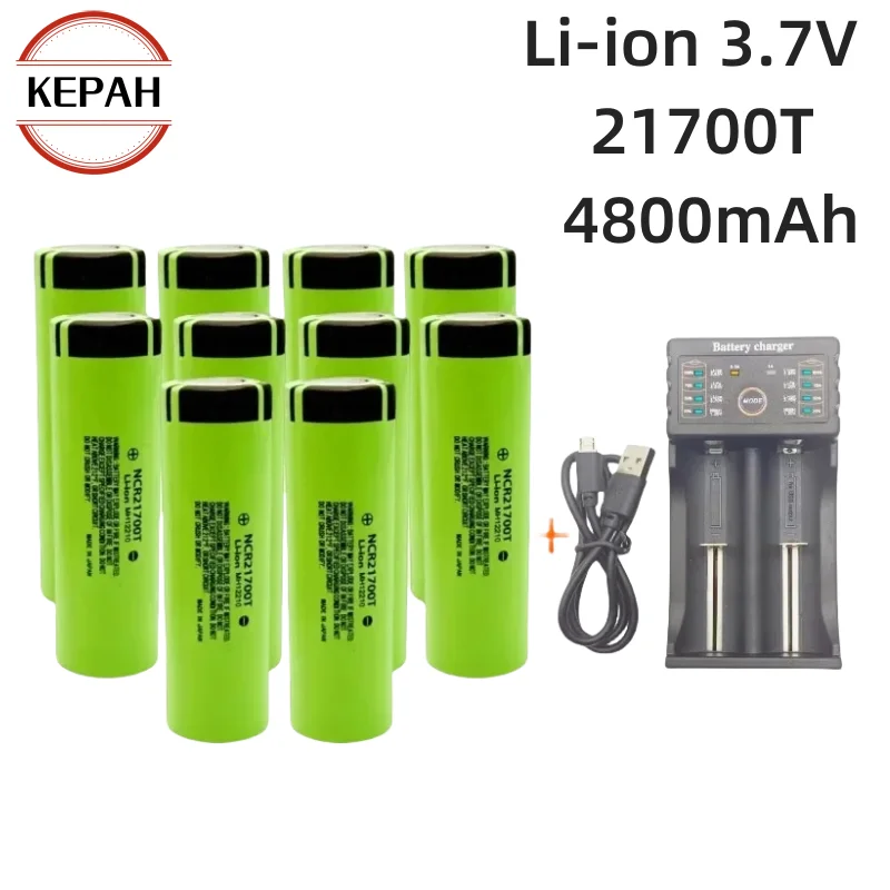 21700 Battery Rechargeable Battery 3.7V 4800mAh 50A Power Li-ion High Discharge Batteries for Electrical Tools+charger