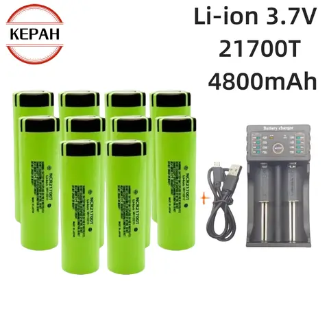 21700 배터리 충전식 배터리 3.7V 4800mAh 50A 전동 공구 + 충전기 용 전원 리튬 이온 고방전 배터리