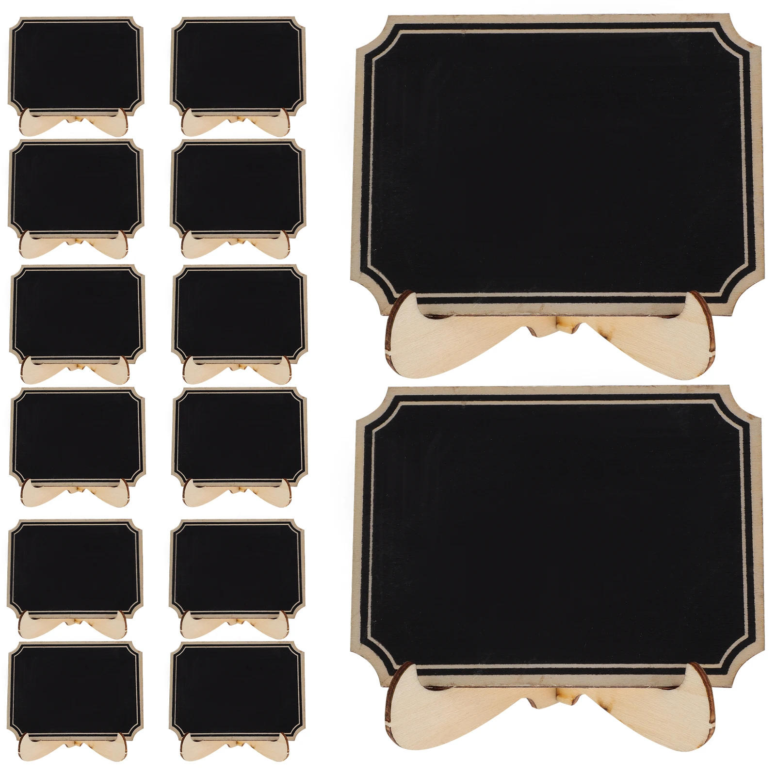 20pcs Small Wooden Chalkboards Message Boards Coffee Bar Decor Menu Desktop Memo Board Erasable Blackboard Sign Mini Writing