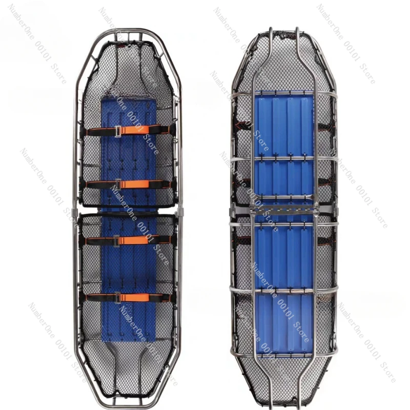 304 Stainless Steel Stretcher with Split Basket High-Altitude Rescue Firefighting Portable Detachable Wounded Aircraft Stretcher