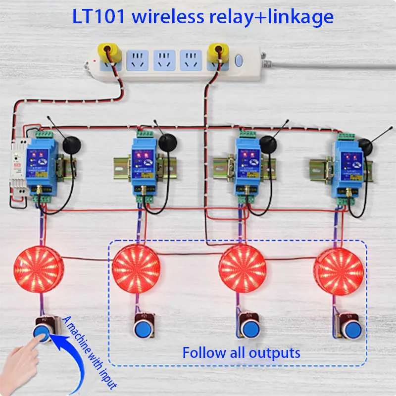 Wireless linkage switch remote controller automatic relay network synchronous transmission signal transceiver module