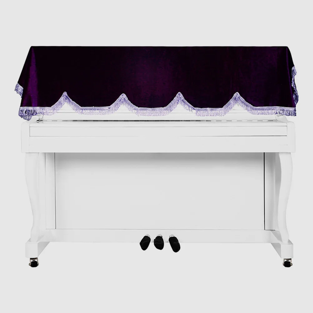 

Luxury Cover For Electric Upright Piano Dust Cover Tassel Edge Semi Covering Design Modern Home Decor Piano Accessories Gift