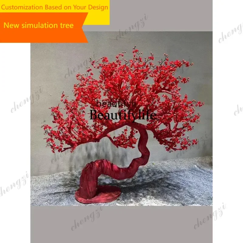 A09    Simulation Plum Tree Decoration Landscape Tree Shaped Tree Indoor Greenery Landscaping Fake Trees Floor Ornaments