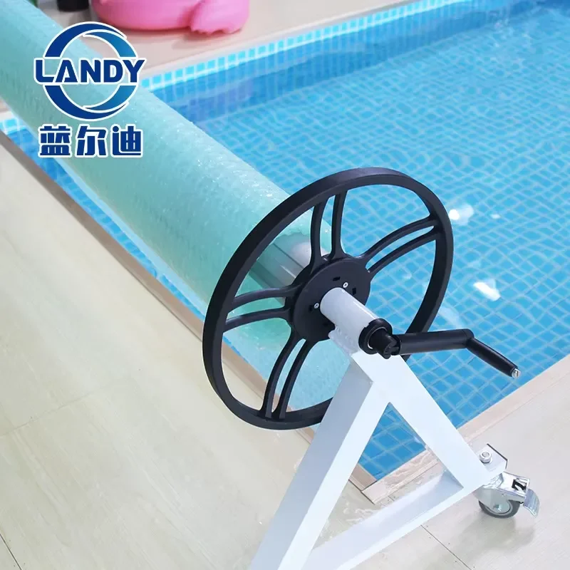 Landy Pool Cover Reel 60F Aluminum Alloy With Wheels For Swimming Pool Cover Storage