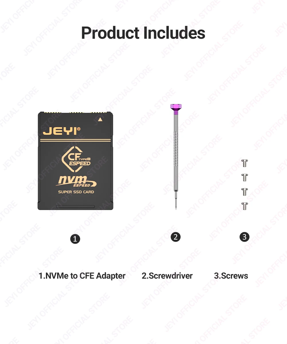 Jeyi 2230 m.2 nvme ssd zu cfe typ-b reiner kupfer adapter, erweiterungs speicher cf express karte für nikon z6/z7/z8/z9/d6, canon r3/r5c – Detail 14