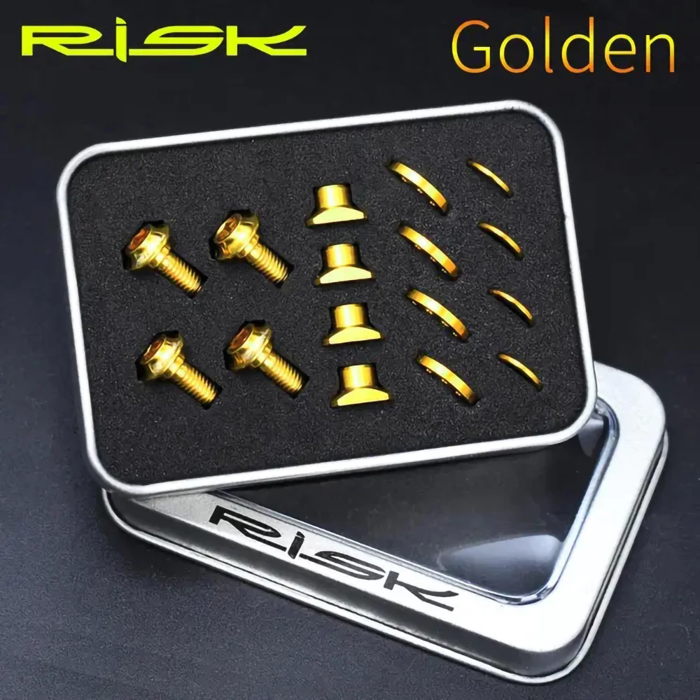 RISK RT102 Road Bike Caliper C Brake For R8000 Bicycles Brake Caliper UT/DA Front & Rear Titanium Alloy Bolt Screw Kit 16pcs/Set