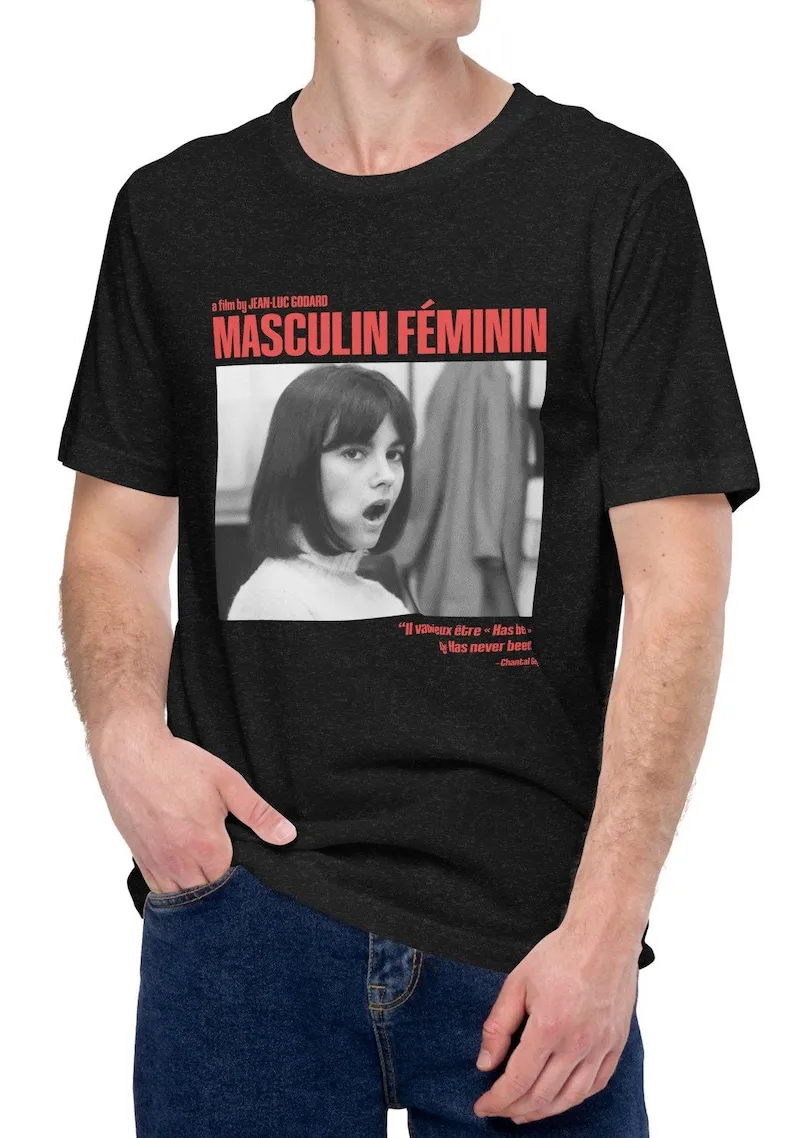 Masculin Feminin Tshirt, Jean Luc Godard, Aesthetic tee, film cult shirt, Movie cult, Nouvelle vague, cinema t-shirt, unisex