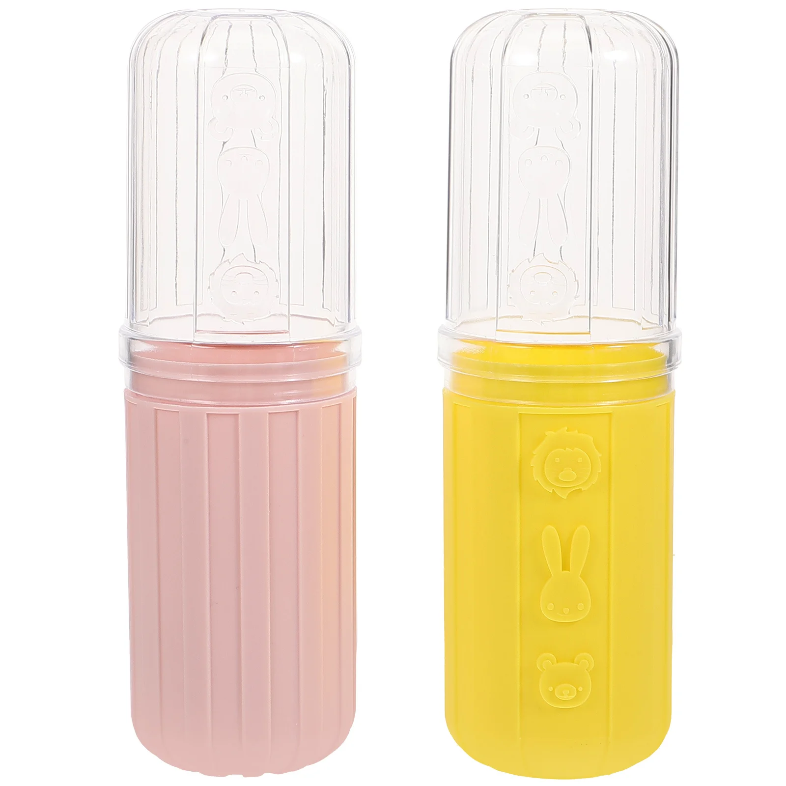 

2pcs Toothbrush Storage Tube For Travel Multipurpose Portable Toothpaste Container Detachable Brush Holder Compact Bathroom