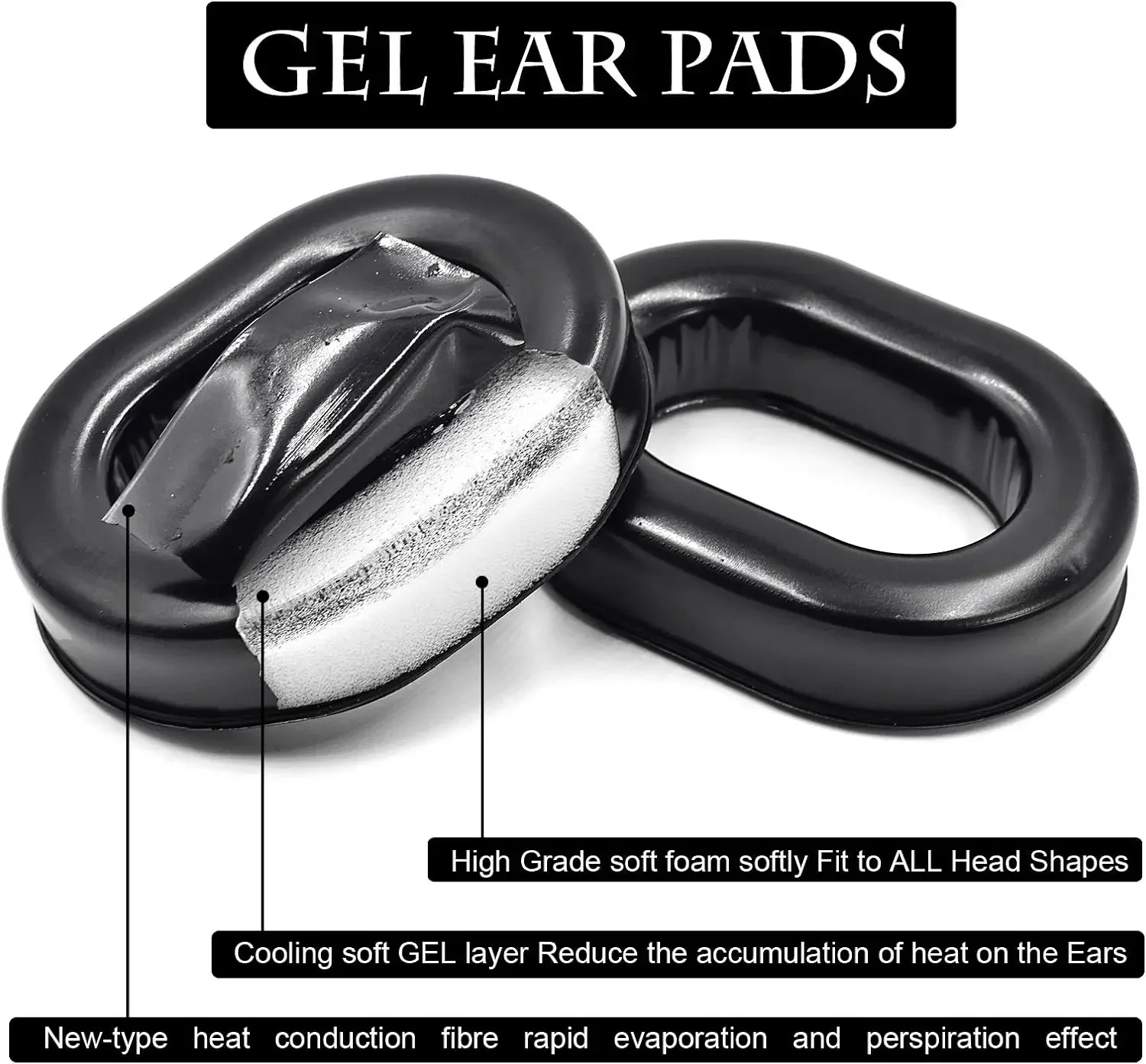 NEW Generation Replacement Gel Earpads Ear Cup for David Clark H10-60 H10-20 H10-76 H10-30 H10-13S Aviation Headsets