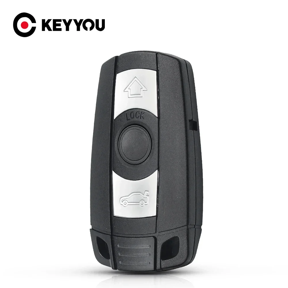 KEYYOU For BMW 1 3 5 6 Series E90 E91 E92 E60 Remote 3 Buttons Car Key Shell Case Smart Blade Fob Case Cover