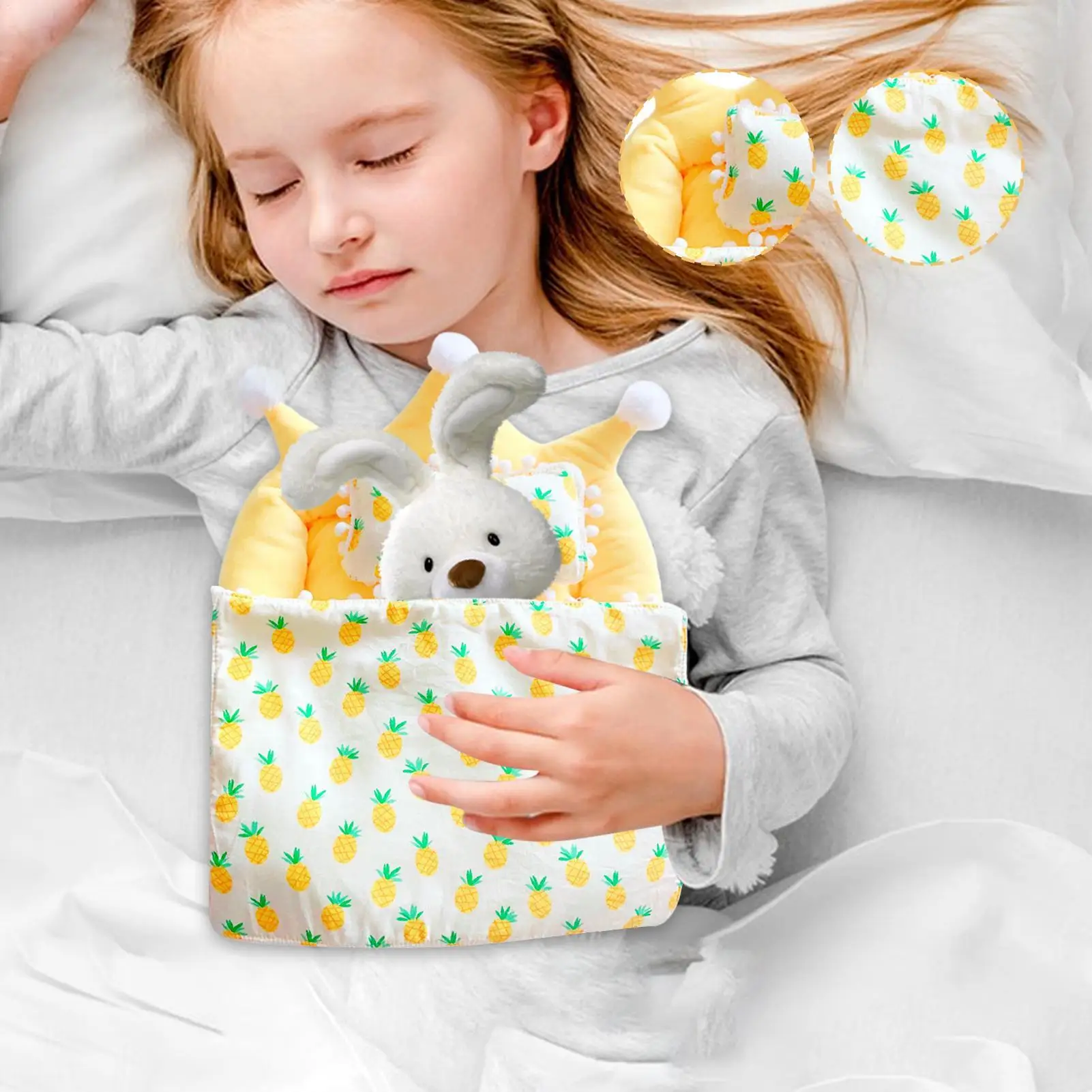 

Doll Bedding Accessories Set Cute Doll Bed With Pillow And Blanket Role Play Decorative Furniture Toy For Kids Boys Girls