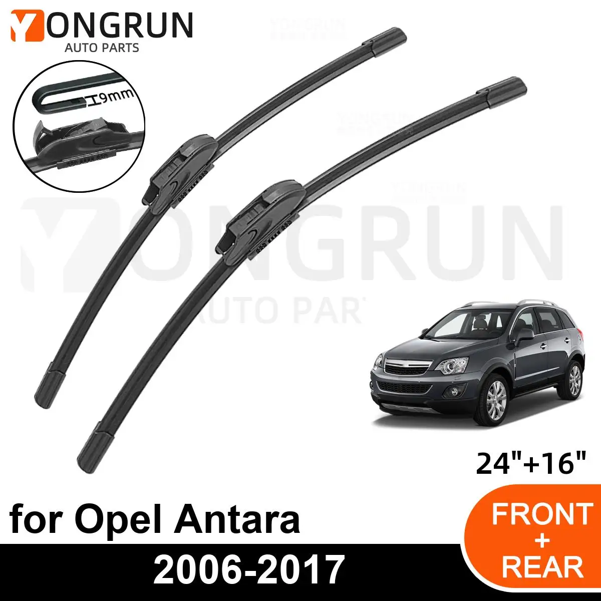 

Car Front Windshield Wipers For Opel Antara 2006-2017 Wiper Blade Rubber 24"+16" Car Windshield Windscreen Accessories