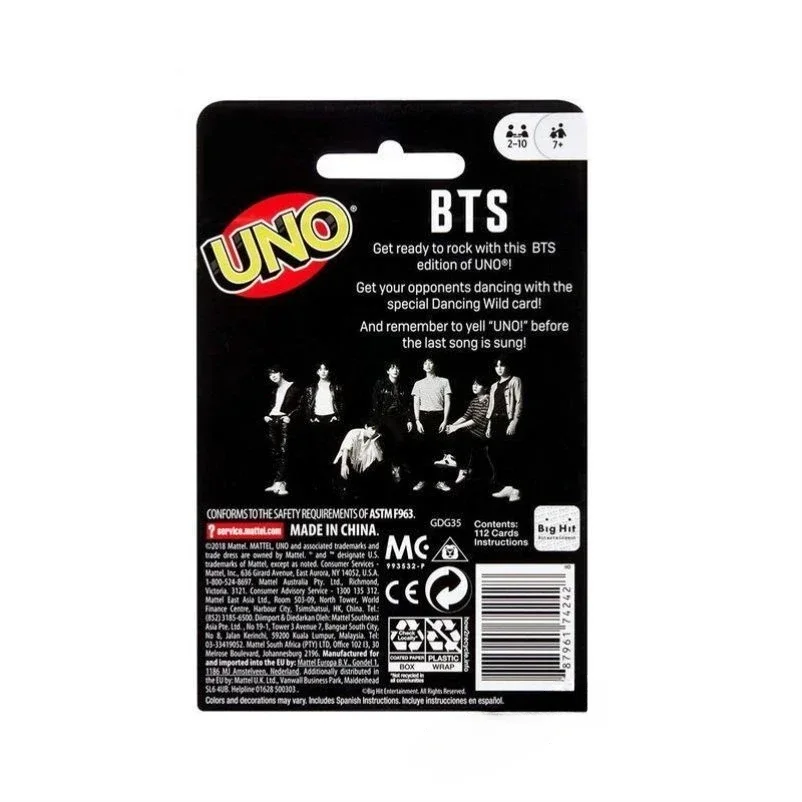 Jogo UNO BTS cartas de jogo entretenimento para várias pessoas jogos de festa família interação pai-filho cartas de edição limitada