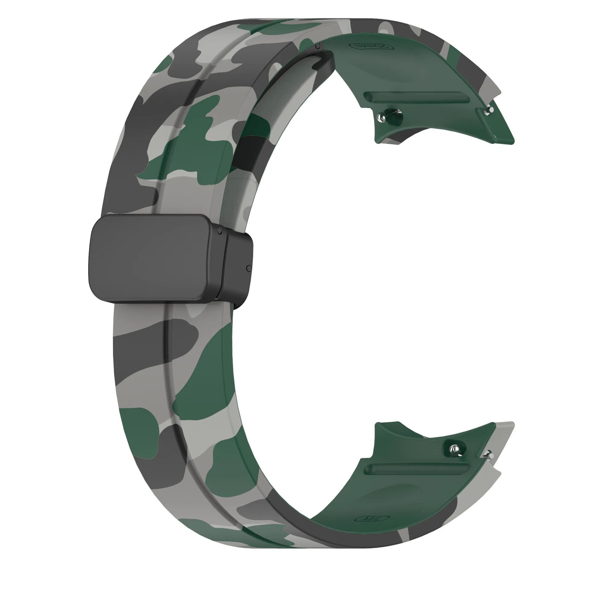 Camouflage Silicone Strap for Samsung Watch 4/5 40 44mm Watch 5 Pro 45mm Band Magnetic Buckle for Galaxy Watch 4 Classic 42 46mm