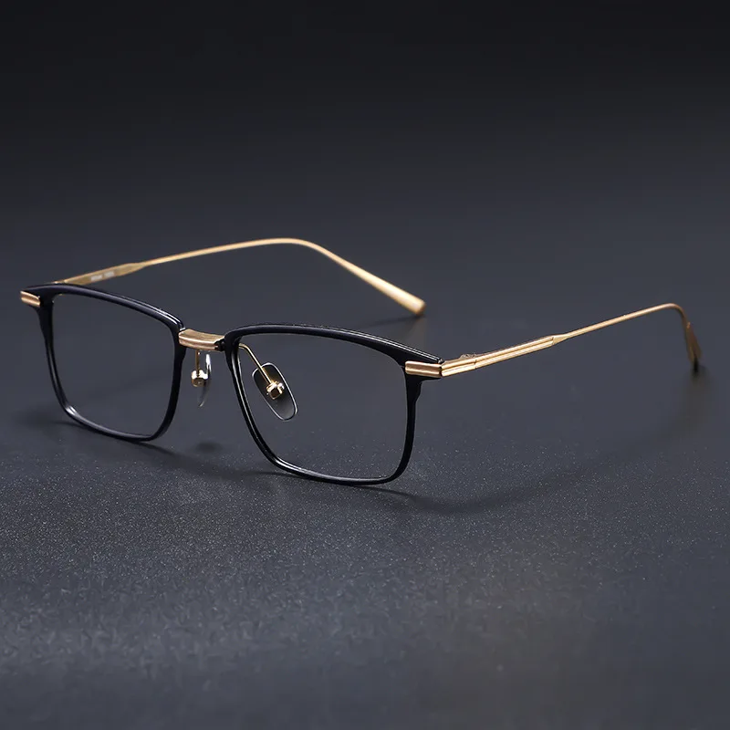 Pure Titanium Glasses Frame Men Brand Design Square Ultralight Eyeglasses Japanese Ultralight-Weight High Quality Eyewear