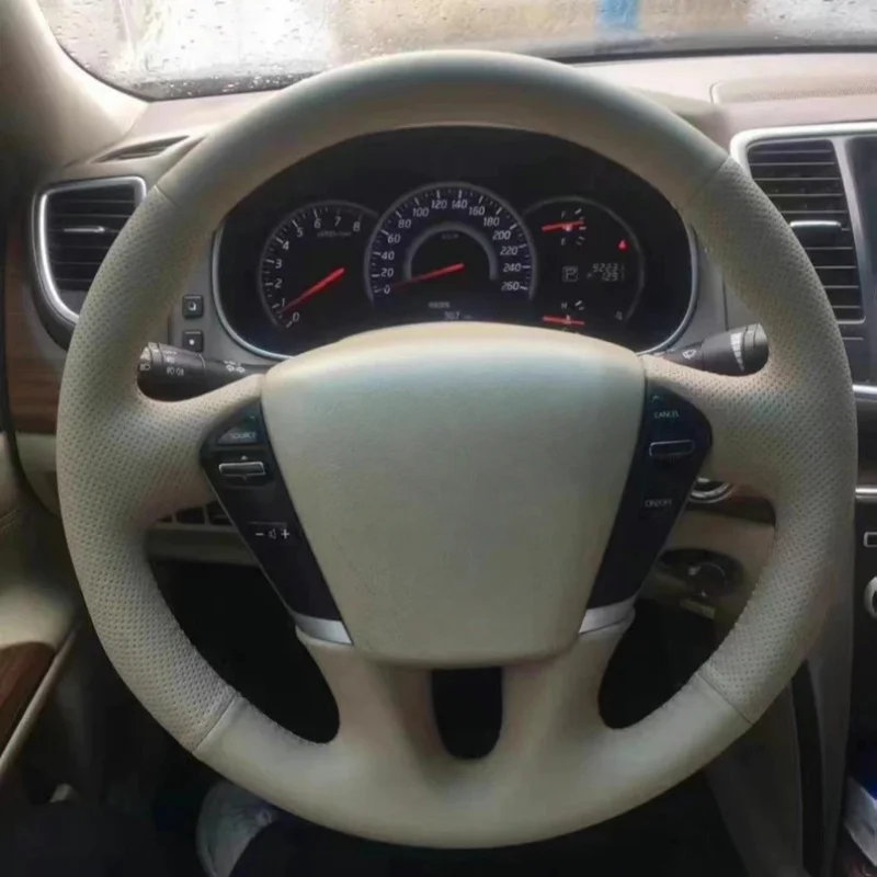 

Hand-Sewn Microfiber Leather Car Steering Wheel Duke Murano 2008-2012 Accessories Steering Wheel Cover For Nissan Teana