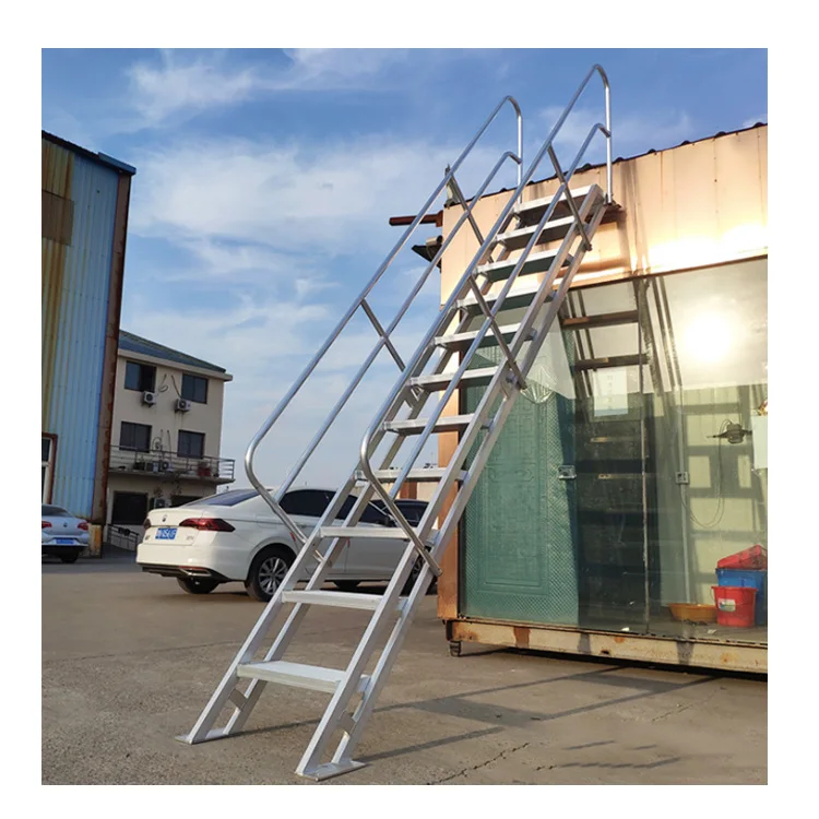 High Quality Corrosion Resistance Straight Fire Escape Safety Climbing Cage Ladder for Solar Panel