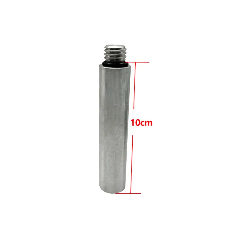 10cm Extend Section Mini Pole for Prism GPS Aluminum Silver Color 5/8x11 Thread Extension Rod