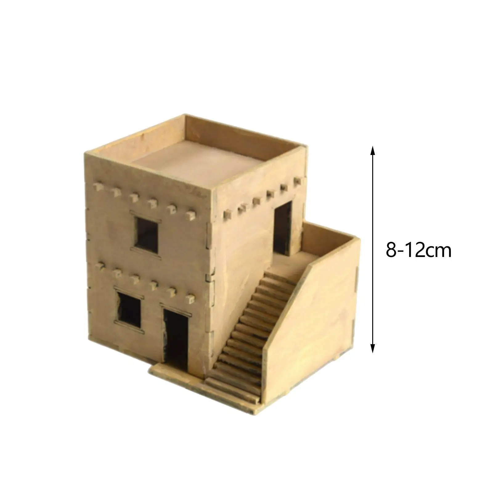 Casa de madera en miniatura sin montar para mesa de arena, modelo de Diorama, ferrocarril, 1/72