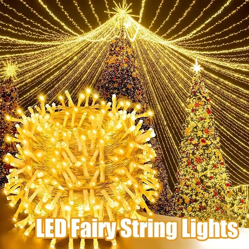 220V EU Plug LED Fairy String Lights 102/201LED Holiday Decoration Lights for Christmas Garden Bedroom Wedding Party Lighting