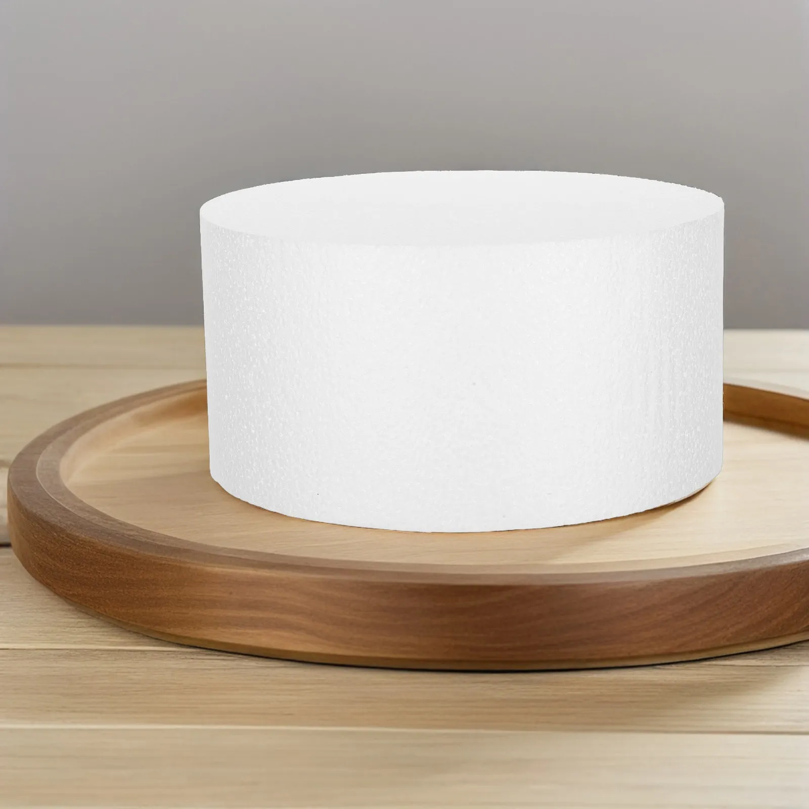 2Pcs Round Cake Foam White Polystyrene 8Inch Dummy for Cake Decorating Practice DIY Craft Baking Training Dummy Prop