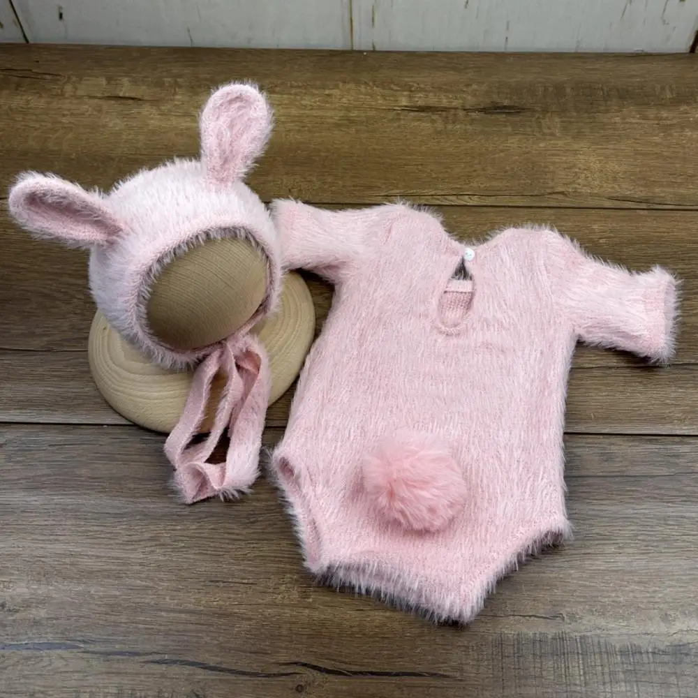 الوليد التصوير الدعائم محبوك الزي دمية على شكل أرنب الطفل تأثيري نظارات الطفل التقطت الصور الدعائم الملحقات