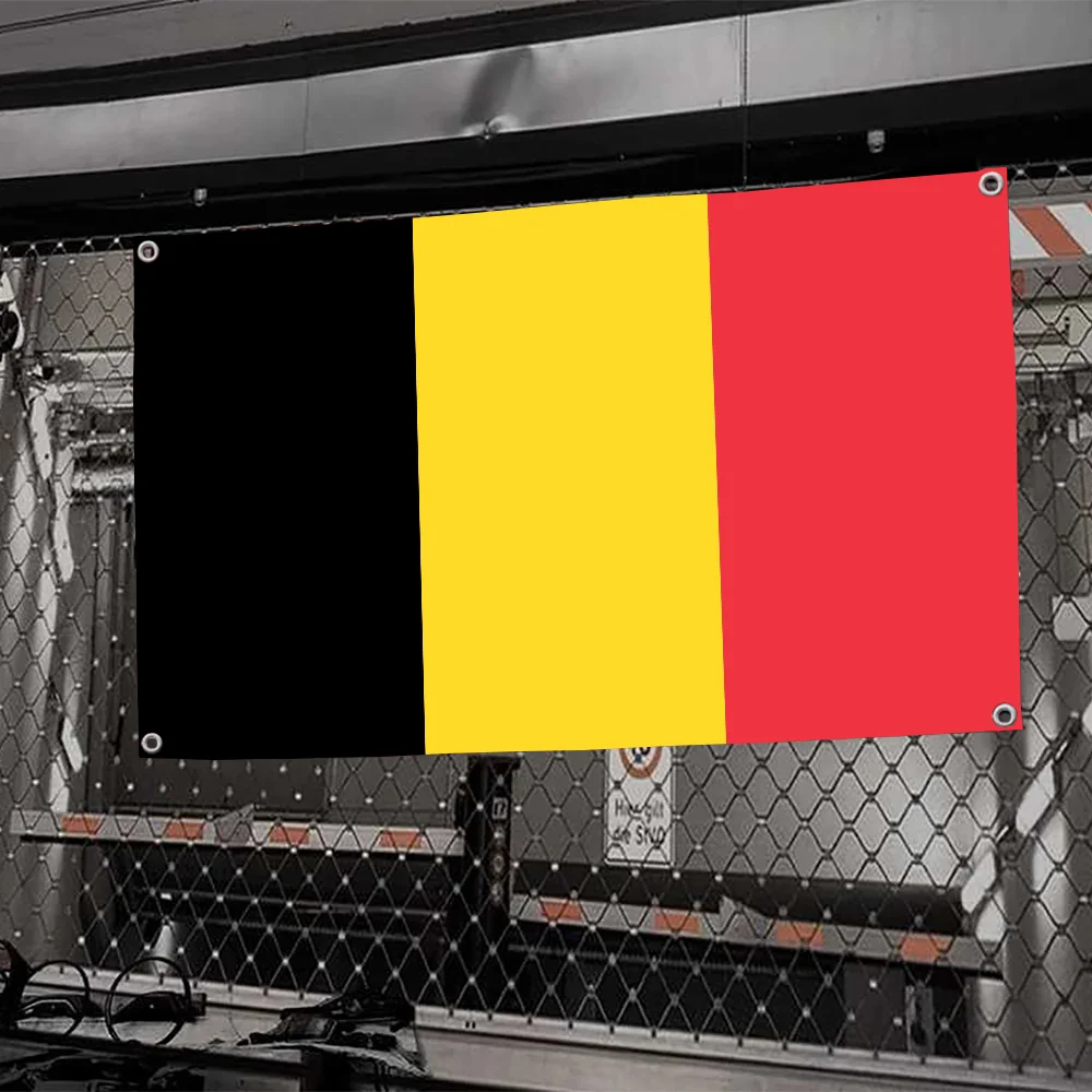1 Stück belgische Flagge, Flaggen und Banner, Vier-Loch-Flagge, Polyester, Outdoor-Dekoration, Raumästhetik