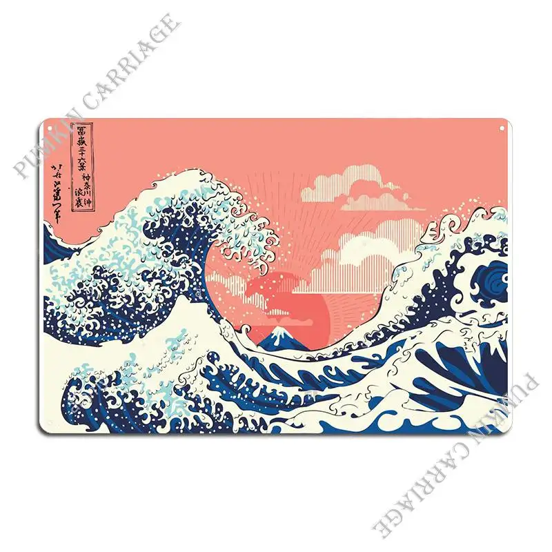 Great Wave Of Kanagawa Metal Signs Party Home Design Mural Tin Sign Poster