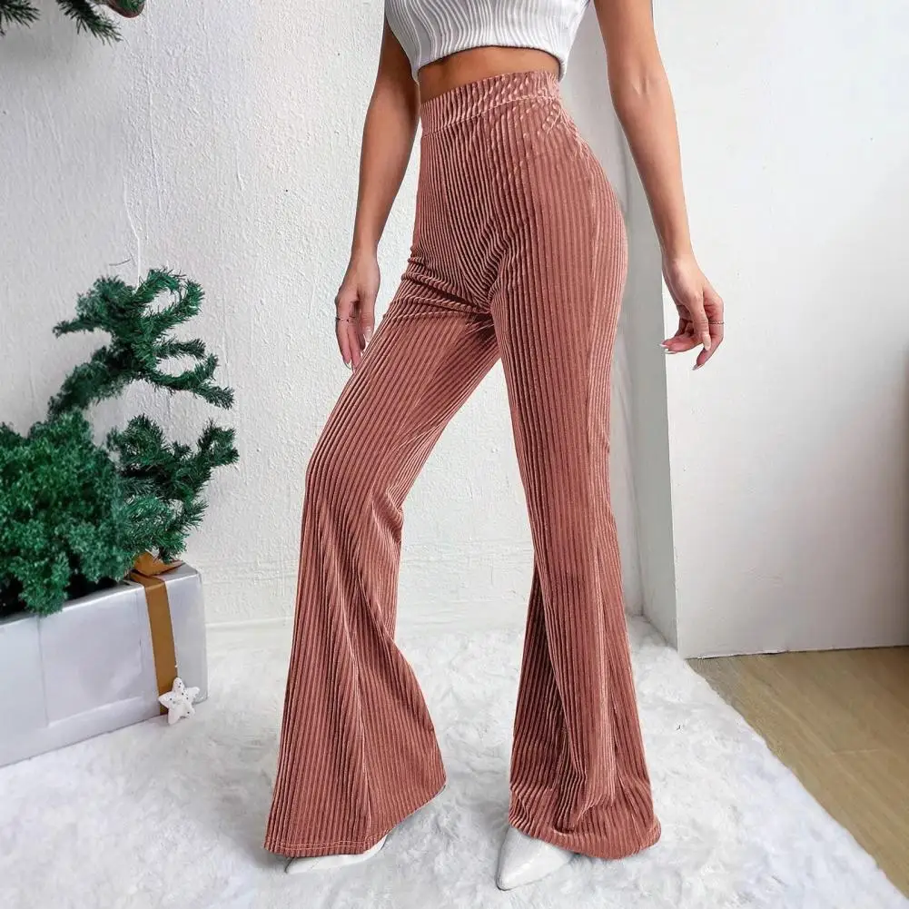 المرأة الخريف الشتاء الأمريكية خمر مضيئة سروال قصير مستقيم الساق واسعة الساق السراويل Sweatpants غير رسمية السراويل المرنة متوهج