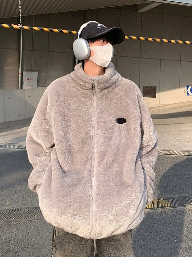 

Men's Thiened Lamb Fur Cotton Jaet Soft And Warm Winter Outerwear Casual Sle Youth Faion Pure Online S