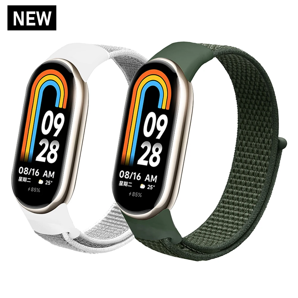 Nylon Loop for xiaomi Mi Band 8 Strap SmartWatch Wristband Correa Replacement sport pulsera watchband for Miband 8 NFC Bracelet