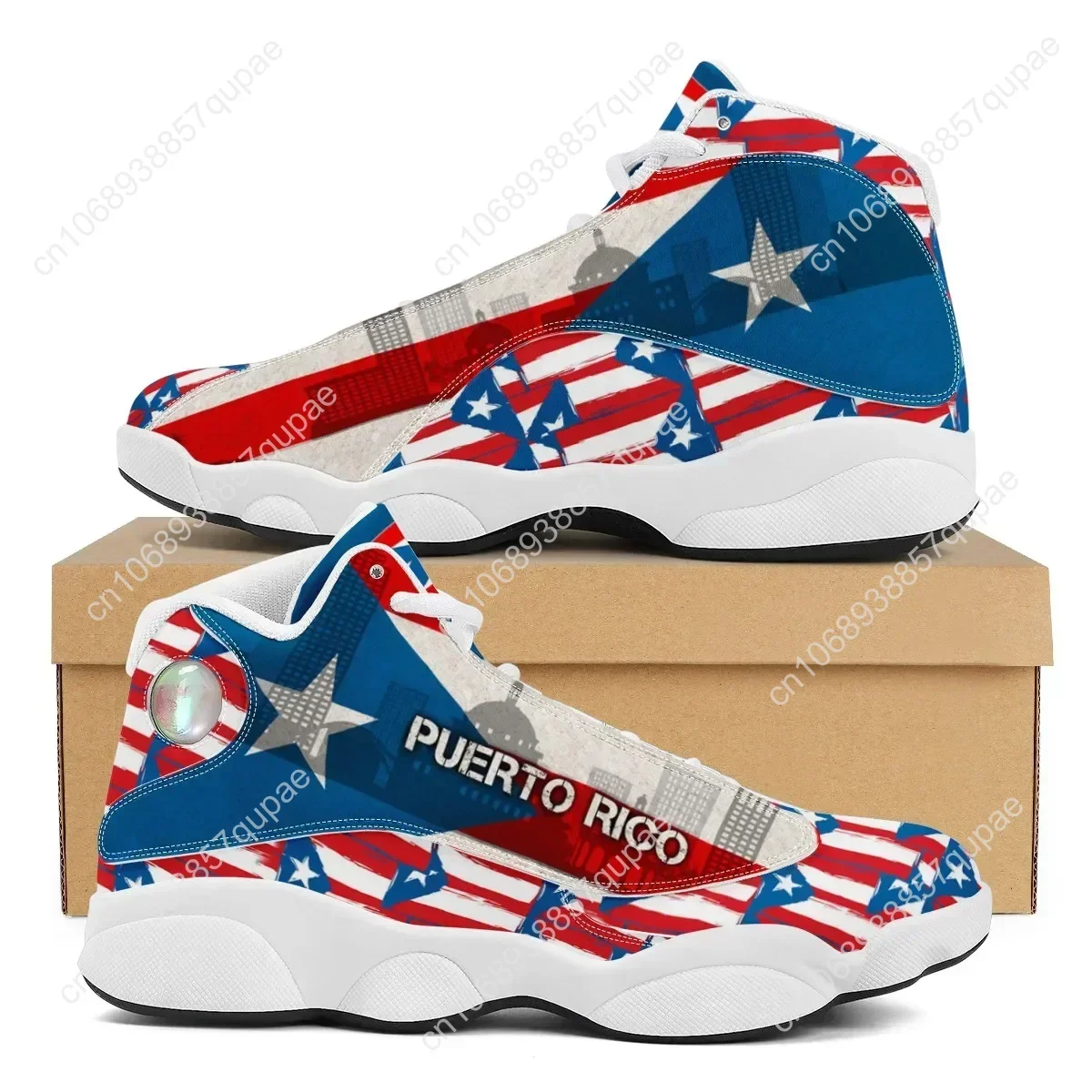 Puerto Rico Flag Print Cool Boys Basketball Sneakers POD Tennis Shoes for Male Teens Personalized Gift Running Shoe Dropshipping