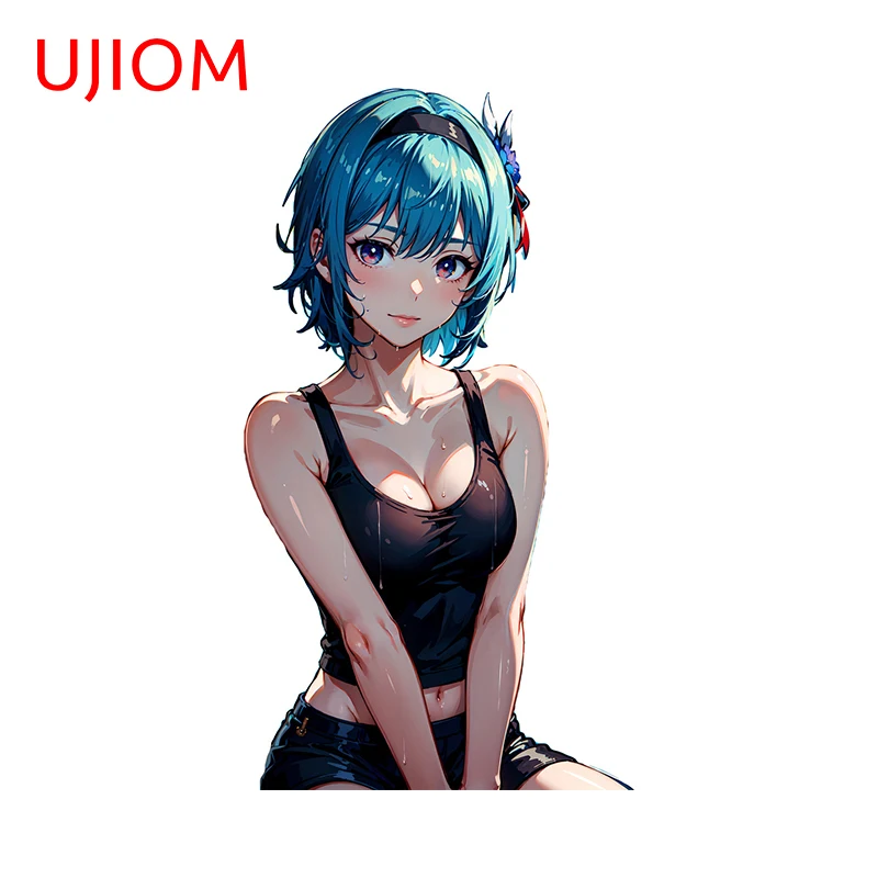 UJIOM 13cm X 7.2cm Sexy Eula Genshin Impact Wall Stickers for Bedroom Bathroom Wallpapers Decal Seductive Computer Decor