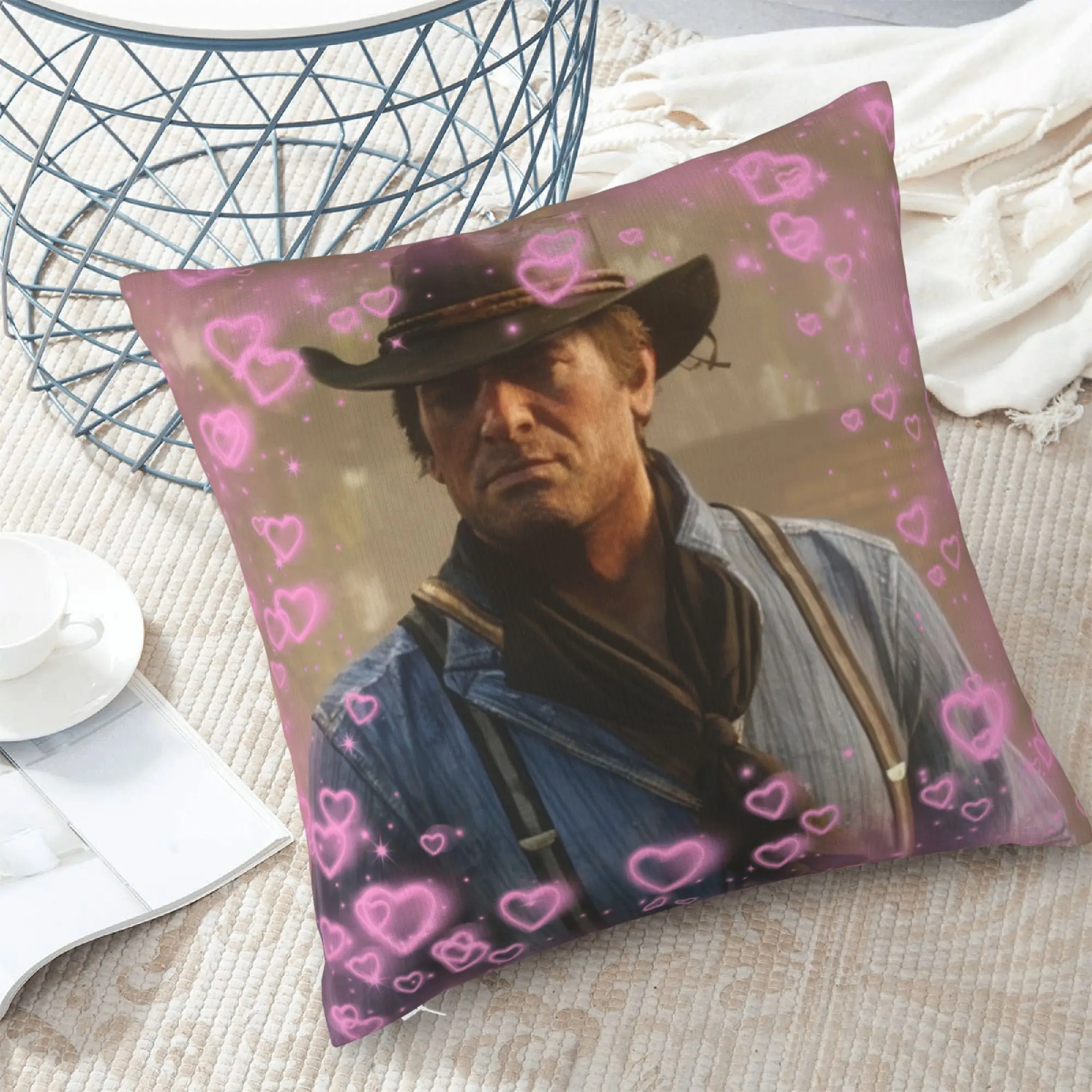 Housse de coussin Arthur Morgan Red Dead Redemption 2, 1 pièce, housse de coussin en Polyester imprimée sur les deux côtés, pour la maison, le canapé, la voiture, décoration