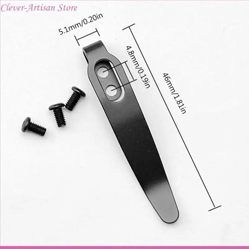 E06B Couteau Clip arrière avec 3pcs 5 vis Percles Percettes taille pour couteaux Diy Make