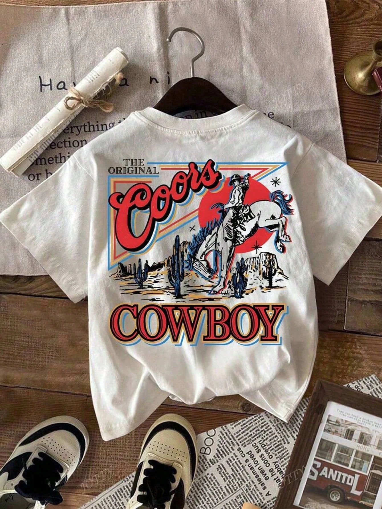 

Men's Fashion Oversized T-Shirt 200g Men's New Short-sleeved Cotton Vacation Pattern Short-sleeved Round Neck Couple Style