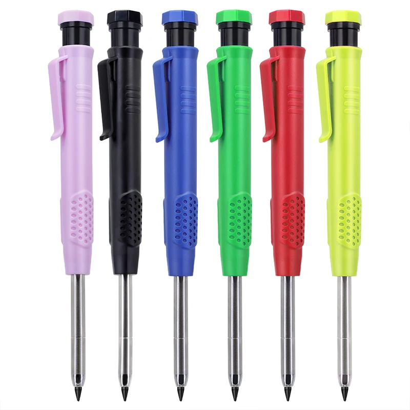 Deep Hole Carpenters Mechanical Pencil or Refill Lead,Built In Pencil Sharpener,for Architects Woodworking Marking Tool