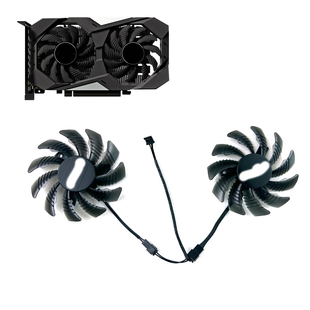 2PCS NEW Cooling Fan 2PIN 3PIN T128010SM PLD08010S12H For Gigabyte N960WF2CN-4GD video card fans