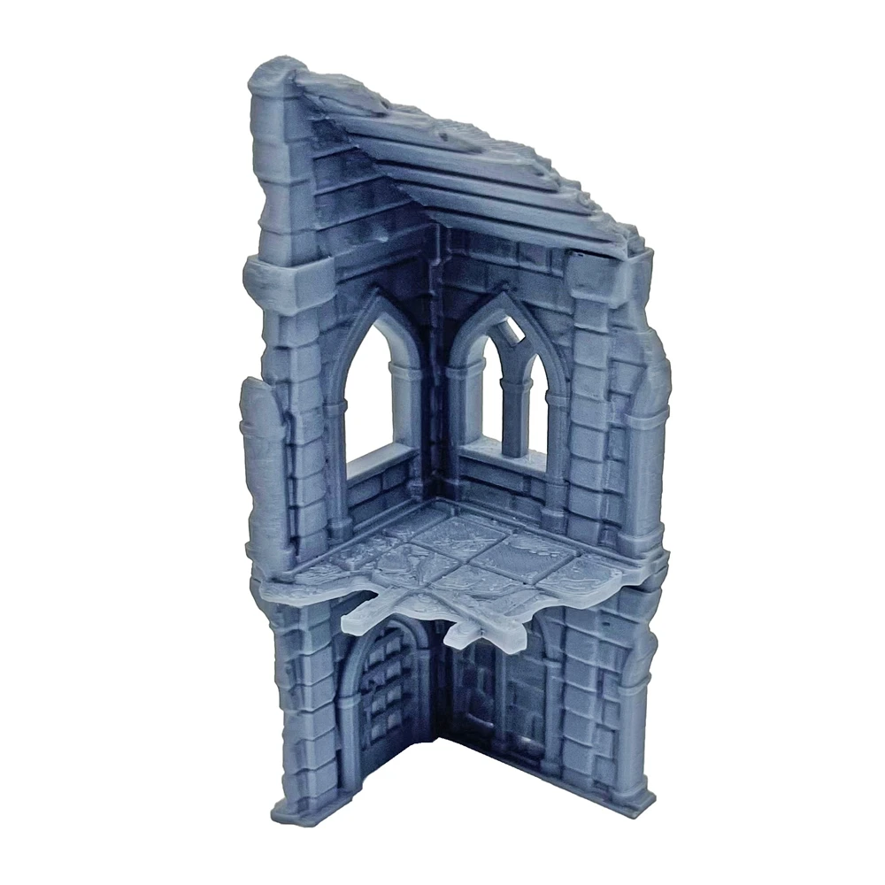 Building Ruins Terrain Landscape für DND/Warhammer/Wargames 3D-gedrucktes Wargaming Terrain Residence Ruined Cottage House Modellbausatz