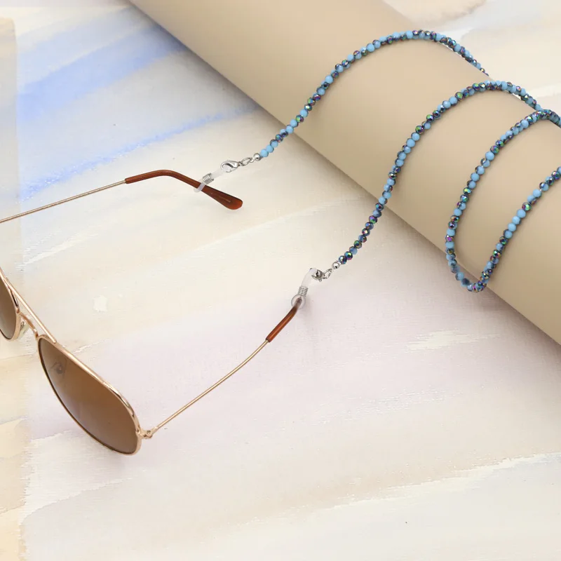 Women Jewelry Glasses Chain Fashion Multicolor Crystal Beaded Sunglasses Chain Anti-loss Lanyard Phone Chain Strap