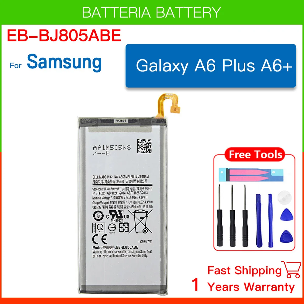 EB-BJ805ABE High Quality Replacement Battery For Samsung J8 J805 A6+ 2018 A6+A6 Plus J8+ A9 Star A605 Batteria+ Tools