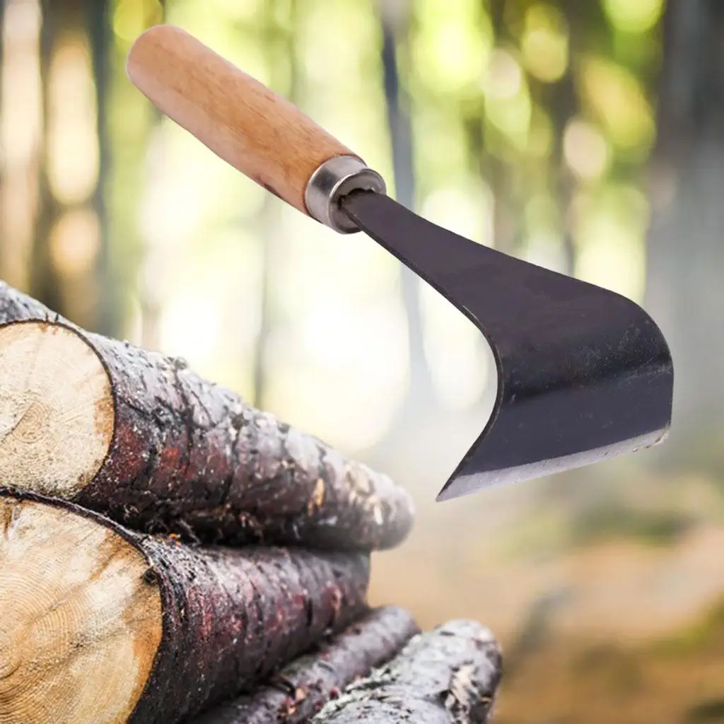 Rascador con mango de madera, mango de madera, herramienta de madera, raspador de corteza apto para madera