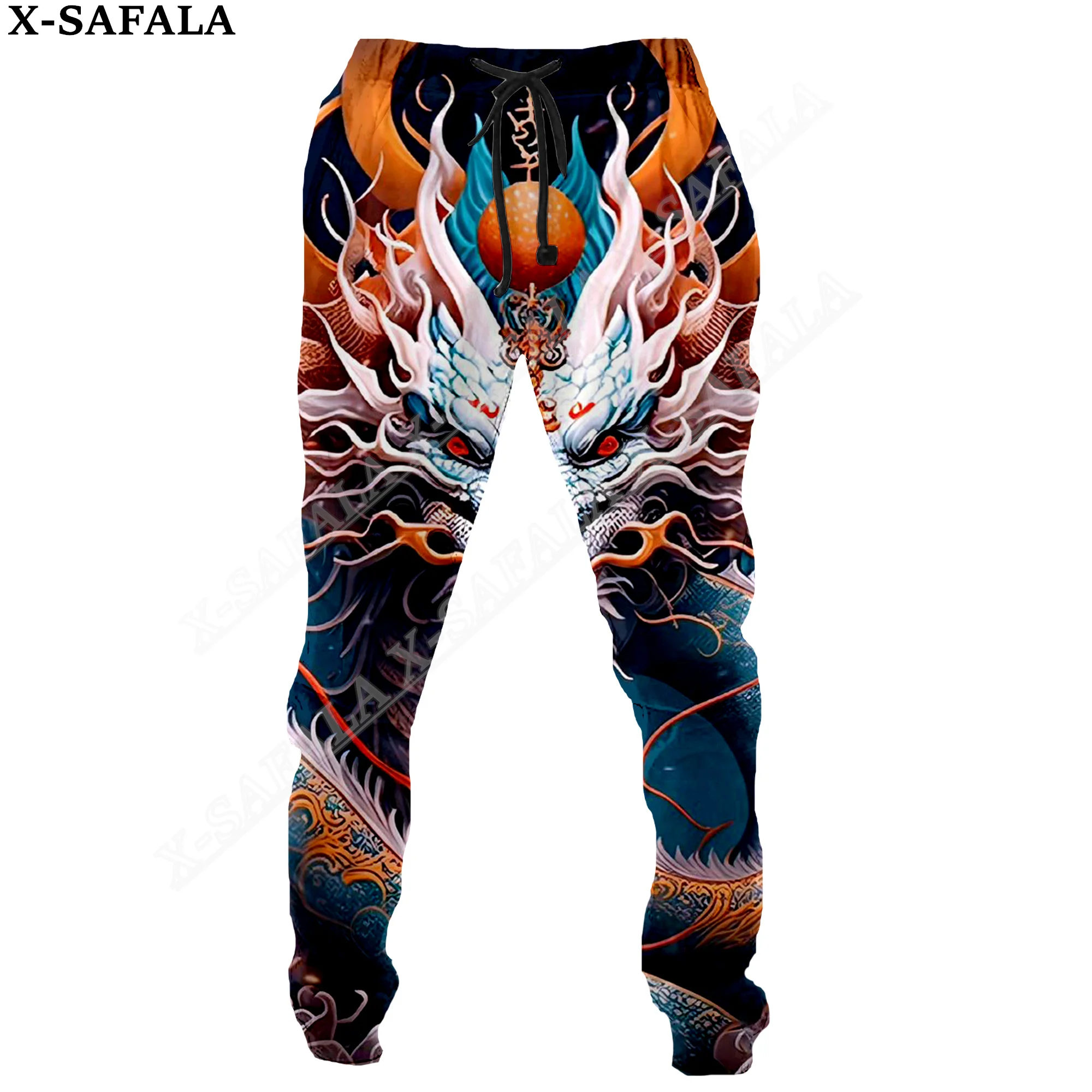 

Myth Dragon Art Moon Print Trousers Men Women Sweatpants Casual Drawstring Long Joggers Streetwear Spring Autumn Sports Pants-5